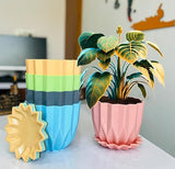 Sr Crystal Flower Pots With Trme Decoration Balcony Indoor &Ay I Pot For Home Planters, Terrace, Garden Etc. I Suitable For Ho O