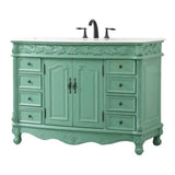 Elegant Decor Clarion 48 Solid Wood And Mdf Single Bathroom Vanity In Mint