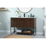 Elegant Decor Sloane 48 Mdf And Steel Single Bathroom Vanity In Walnut