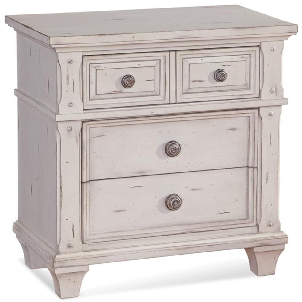 American Woodcrafters Sedona Antique White Wood 3-Drawer Nightstand