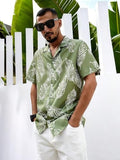LookMark Men's Cotton Blend Casual Beach Wear Shirts | Stylish Printed Shirts for Men | Comfortable Summer Wear | Party Vacation & Daily Casuals (Pack of 2) (Printed Shirt ADAM Black-Breeze-L),Black-Green-01