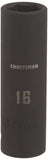 CRAFTSMAN Deep Impact Socket, Metric, 1/2Inch Drive, 16mm (CMMT16077)