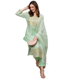 Gosriki Women'S Art Silk Straight Printed Kurta With Pant & Dupatta (Lahar-Pista-Gs_Xl_Pista_X-Large),Pista,,B0C786GD3M