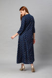 Gosriki Women'S Cotton Blend Traditional Printed Anarkali Kurta (Relian Multi-Blue_S-Gs_Blue_Small),Blue,,B0BNNNTHVR