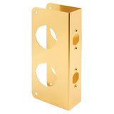 PrimeLine U 9559 Brass Lock and Door Reinforcement Plate for 13/8 In. Thick Doors, Brass Finish (Single Pack)