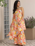 Libas Womens Printed Silk Blend Co-Ord Set For Women Multicolour S 39012