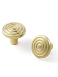 JIASENBAO 10 Pack Gold Cabinet Knobs Round Brushed Brass Drawer Pulls Circle Bathroom Dresser Handles Hardware Zinc Alloy