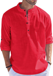 Bellstone Men'S Cotton Blend Solid Regular Fit Kurta (Kurta1500_Single_Red_M