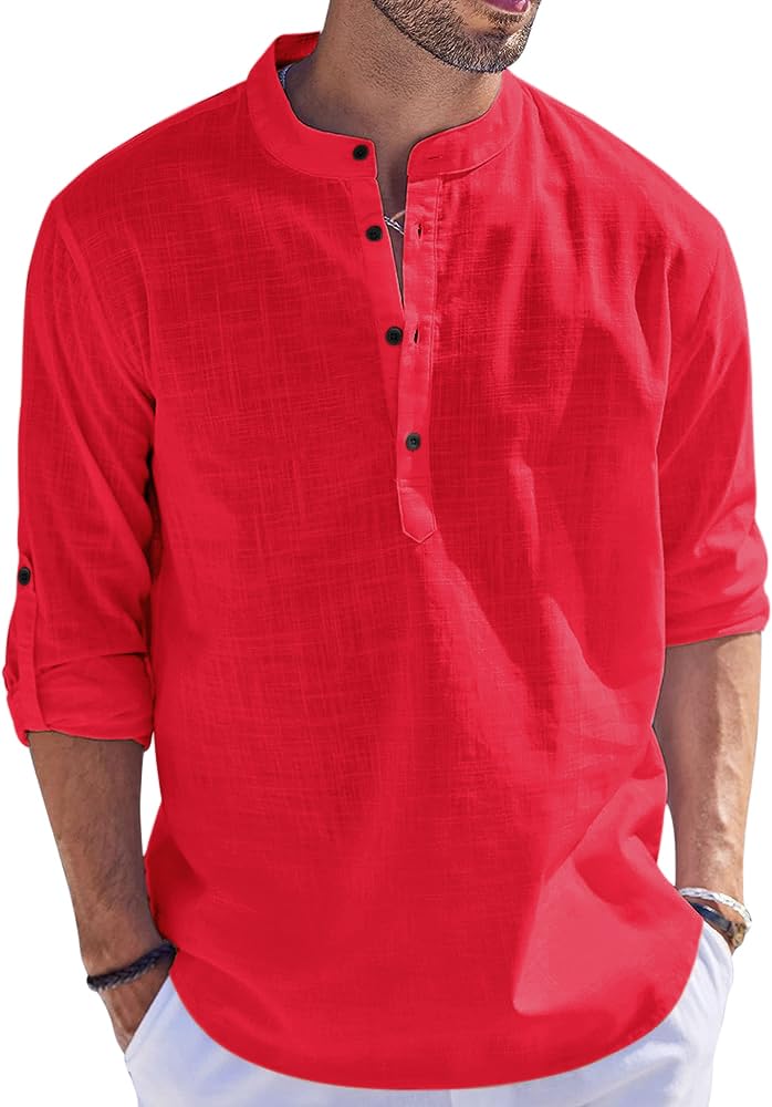 Bellstone Men'S Cotton Blend Solid Regular (Kurta_Red_Xl)