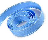 TRIMPLACE 5/8 INCH Ribbon with Saddle Stitch -10 Yards (Capri Blue with Honeydew Saddle Stitch)