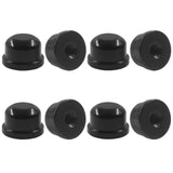 Moicstiy 8 Pcs 1/4-27 Lamp Finial Caps - 1/2 Inch Tall Tapped Knob Accessories for Light Shade Holder Harp Tops (Black)
