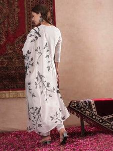 Gosriki Women'S Cotton Blend Straight Printed Kurta With Pant & Dupatta (Jayachitra White-Gs_Xl_White_X-Large),White,,B0DM1T8KF6