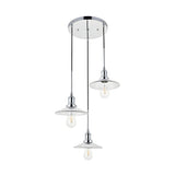 Living District Indoor Modern Home Decorative Bright Ceiling Waltz 3 Light Chrome Pendant