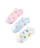 Heartbury Cute And Colorful Lightweight Pure Cotton LowcutAnkle Socks For Women4 Pairs (Lollypop Print3 Pairs)