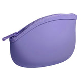 WHHJM Small Makeup Bag Premium Silicone Purse Bag Multifunctional Essential Bag Zipper Pouch Water and Heat Resistant (Purple)