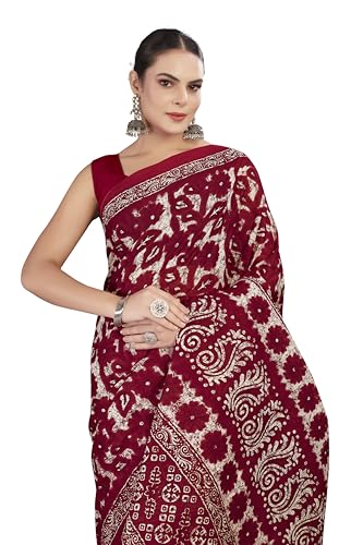 Tamaira Fashion Women's Plain Cotton Saree (11588_Maroon