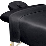 ForPro Professional Collection Premium Microfiber 3Piece Massage Sheet Set, Black, UltraLight, Stain, and WrinkleResistant In