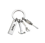 KIMI HOUSE Pop Keychain with Ruler Hammer Wrench Screwdriver Gifts for Papa, Fathers Day Birthday Christmas Gifts from daughter 