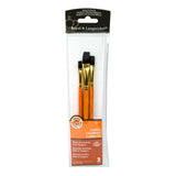 Royal & Langnickel Royal Zip N Close Camel Flat 3Piece Brush Set