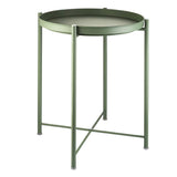 Eknitey Folding End Table For Coffee, Sofa Side With Removable Tray, Small, Metal Waterproof For Living Room Bedroom Balcony And