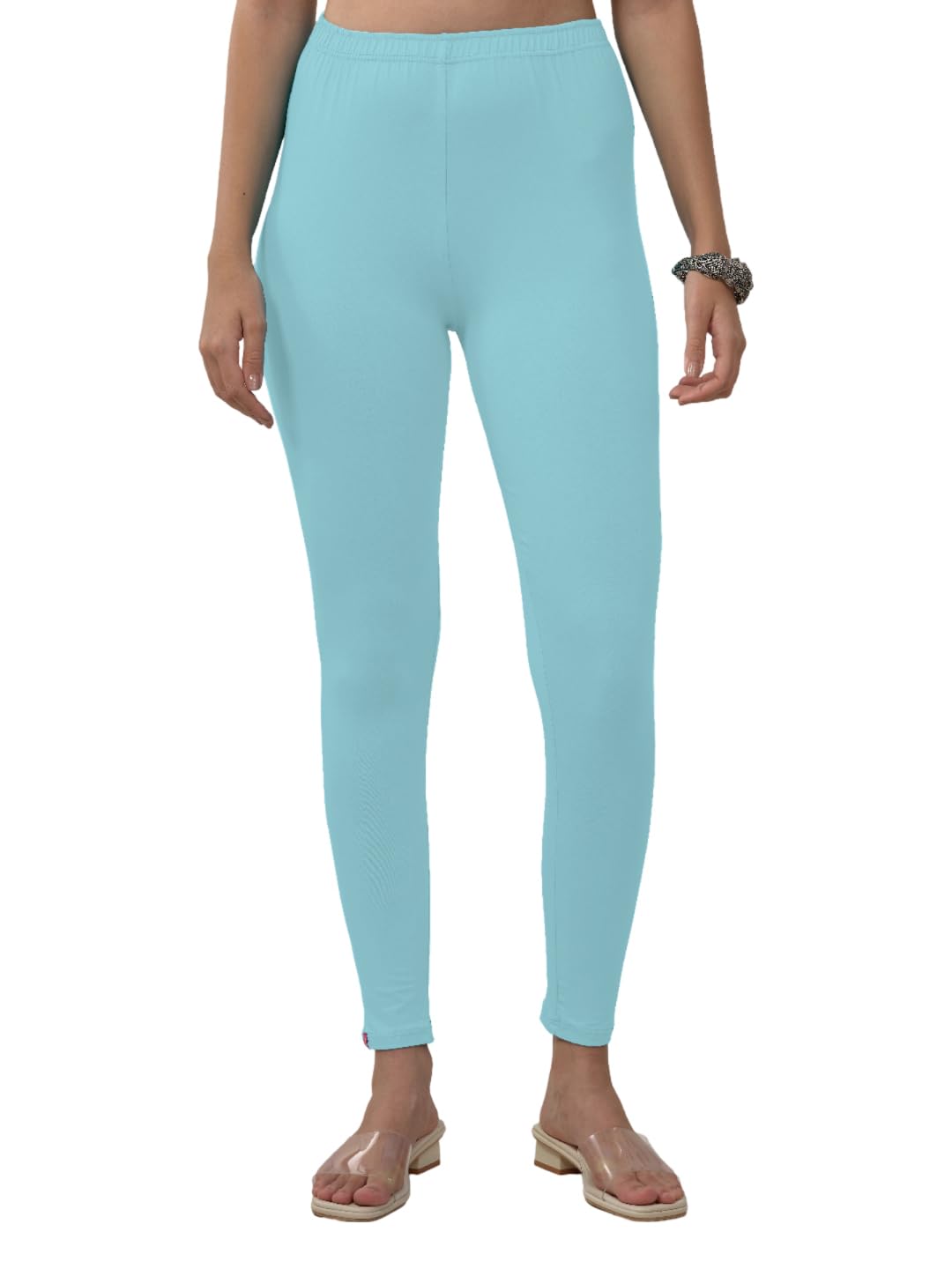 Lyra Women Solid Premium Cotton Ankle Length Leggings | Mid-Waist | Fashionwear