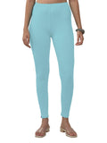 Lyra Women Solid Premium Cotton Ankle Length Leggings | Mid-Waist | Fashionwear