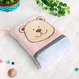 [Pink Bear] Fleece Throw Blanket Pillow Cushion / Travel Pillow Blanket (28.3 by