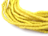The Bead Chest Ghana Sandcast Beads - Full Strand of African Powder Glass Beads (3mm, Yellow) - Single 26 Strand