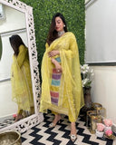 Anni Designer Women'S Rayon Viscose Straight Embroidered Kurta With Pant & Dupatta (Art Lemon-Vks01_M_Green_Medium),Green,M,,,