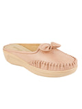 Shoetopia Upper Bow Detailed Peach Slip-On Loafers For Women & Girls /Uk5,Peach,5,B0BYP5ZLTN