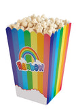 Klassik Rainbow Theme Popcorn BoxHolder for Party | 10 Pack | 600ml | 300g Each | BPA Free Paper Box | Sturdy | Hand Wash Only
