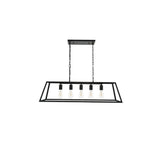 Living District Indoor Modern Home Decorative Bright Ceiling Resolute 5 Light Black Pendant