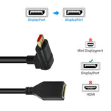 ALYYDBG 8K@60Hz 90 Degree Displayport 1.4 Extension Cable, Male to Female Right Angle DP 1.4 Cord Support 8k@60Hz, 4K@144hz 0.3M