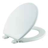 Mayfair 843Slow 000 Lannon Toilet Seat Will Slow Close And Never Loosen, Round, Durable Enameled Wood, White
