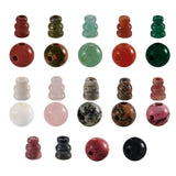 12 Sets Natural Stone Buddha Mala Guru Bead Set 10mm 3 Hole Gemstone Energy Healing Stone Bead Cone for Mala Prayer Bracelet Ros