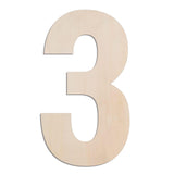MGTECH 17 Inch Large Wooden Number 3, 1/4 in Thick Big Wood Number for Crafts and Wall Decor