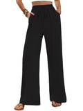 Toplot Trouser For Women || Casual Pants For Women || Loose Fit High-Waist Korean Pants || (Regular Fit | Polyester) (Women-Trouser-5229-Black-34),Black,34,B0DV5H1ZQM