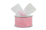 Ribbon Bazaar Plain Sheer Organza 5/8 Light Pink 25yd Spool 100% Nylon Ribbon