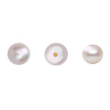BEADIA Natural Half Drilled Pearl Beads White 6.5-7mm 12pcs AAA Freshwater Cultured Loose Gemstone Beads for DIY Stud Earring Je