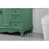 Elegant Decor Clarion 48 Solid Wood And Mdf Single Bathroom Vanity In Mint