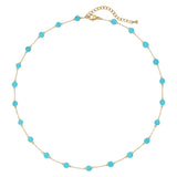 WMISIY Western Jewelry Turquoise Necklaces for Women 18K Gold Plated Beaded Choker Boho Necklace Handmade Beach Summer Everyday 