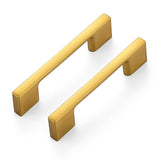 Ravinte Decor 15 Pack Kitchen Cabinet Handles 3 Hole Center Wide Foot Drawer Pulls - Gold Cabinet Pulls Solid Kitchen Hardware f