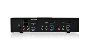 IOGEAR 2-Port DisplayPort KVMP Switch - 4K 60Hz - 2-Port USB 3.1 Hub 5Gbps - Keyboard Mouse Input - 7.1 HD Audio - Front Panel S