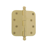 Grandeur Hardware 809012 4 Ball Tip Residential Hinge with 5/8 Radius Corners, 4 x 4, Polished Brass