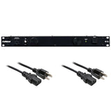 Furman M-8Lx Merit X Series 8 Outlet Power Conditioner & Surge Protector with Dual Rack Lights Plus (2) Hosa 18 Gauge Electrical
