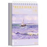 Funspark A4 Monet Impression Sketch Book for Artists Sailing Ship Cover, 60 Sheets 140gsm Thick Paper, SpiralBound Drawing Pa