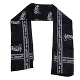 Mahakal Printed Black Cotton Gamcha/Scarf Unisex Religious Trishul Design Shawl For Spiritual Puja, Temple, Festival Wear