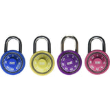 NU-SET Lock | Multi Color Laminated Steel Combination Padlock Set | 4 Pack Spin Dial Laminated Padlock Set for Door Security | H