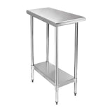 STABLEINK NSF Stainless Steel Prep Table 12x30 Inches, Small Metal Work Table with Adjustable Undershelf, for Commercial Kitchen