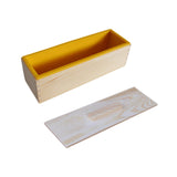 ZOOMELLA Rectangular Silicone Mould Wooden Box Silicone Soap Loaf Mould for DIY Craft Yellow